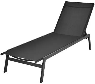 Outdoor Reclining Chaise Lounge Chair with 6-Position Adjustable Back