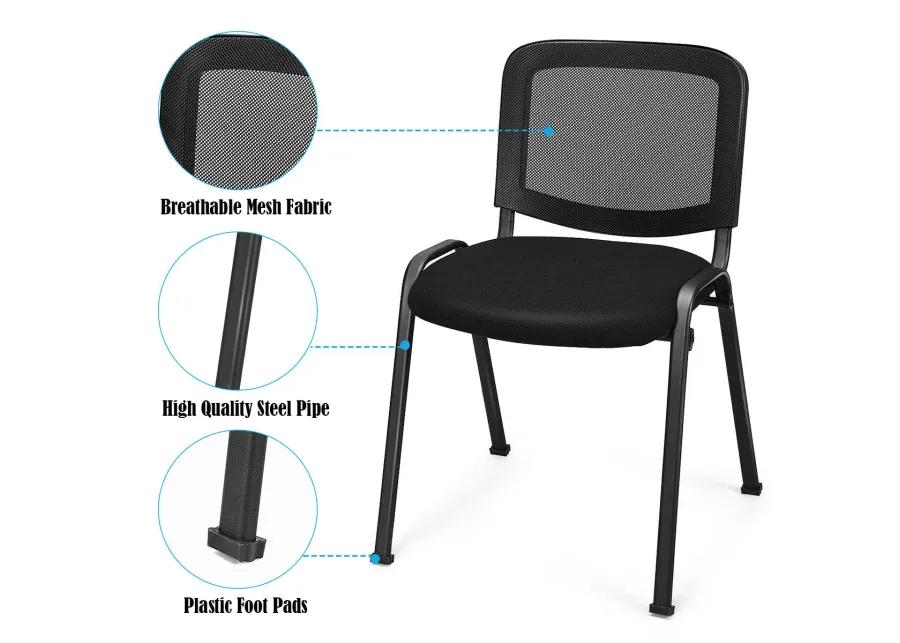 Costway Set of 5 Conference Chair Mesh Back Office Waiting Room Guest Reception Black