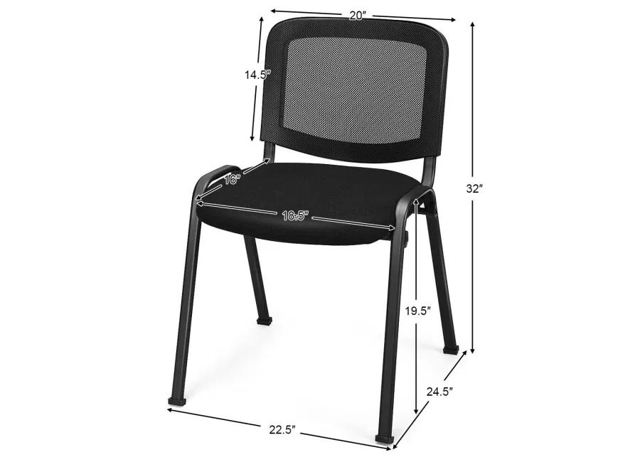 Costway Set of 5 Conference Chair Mesh Back Office Waiting Room Guest Reception Black