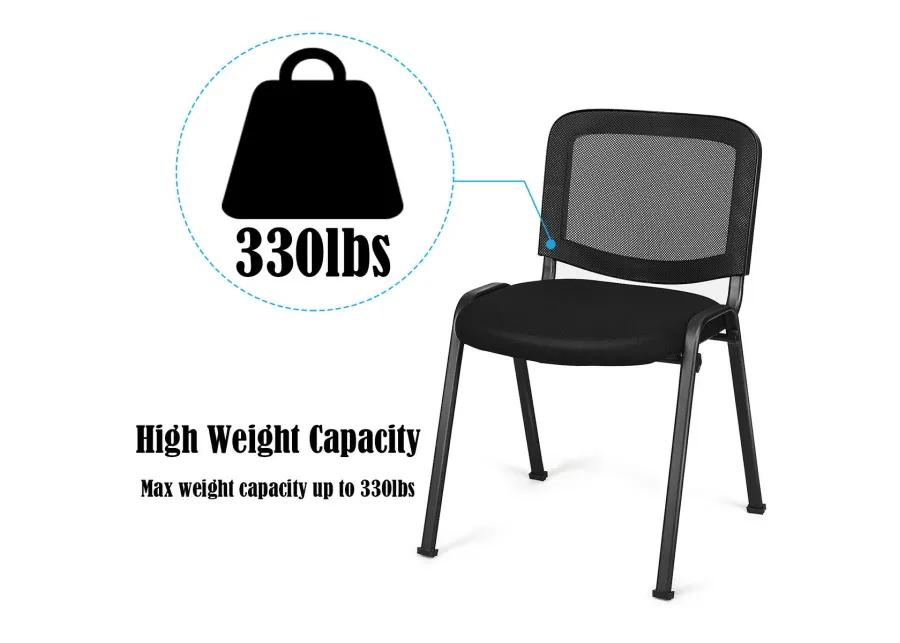 Costway Set of 5 Conference Chair Mesh Back Office Waiting Room Guest Reception Black