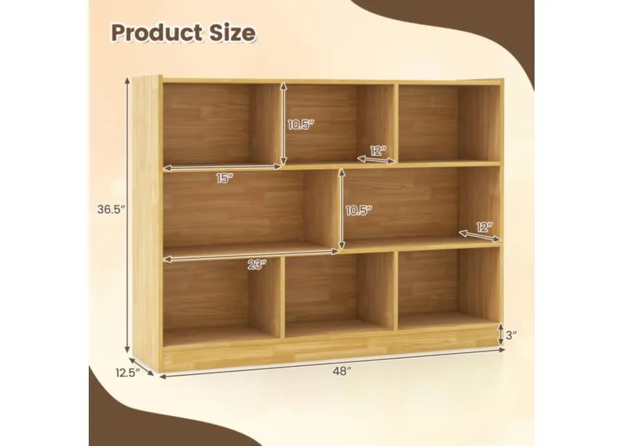 Hivvago 3-Tier Open Bookcase 8-Cube Floor Standing Storage Shelves