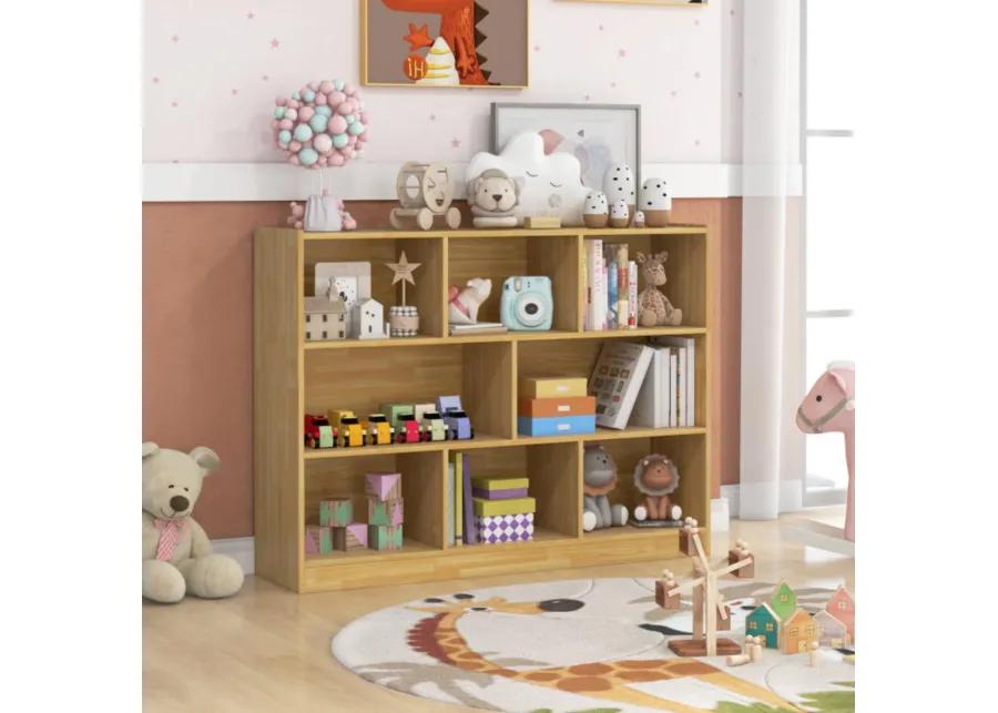 Hivvago 3-Tier Open Bookcase 8-Cube Floor Standing Storage Shelves