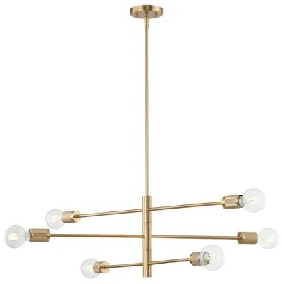 Module 34'' Gold Wide 6-Light Chandelier