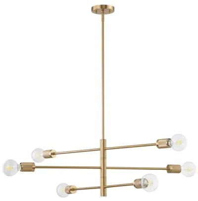 Module 34'' Gold Wide 6-Light Chandelier