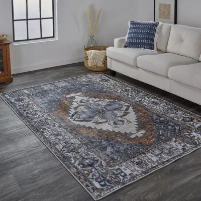 Percy 39AIF Blue/Ivory/Brown 5'3" x 7'6" Rug