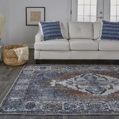 Percy 39AIF Blue/Ivory/Brown 5'3" x 7'6" Rug