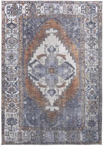 Percy 39AIF Blue/Ivory/Brown 5'3" x 7'6" Rug