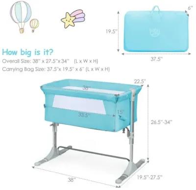 Hivvago Travel Portable Baby Bed Side Sleeper  Bassinet Crib with Carrying Bag