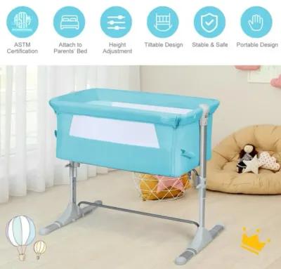 Hivvago Travel Portable Baby Bed Side Sleeper  Bassinet Crib with Carrying Bag