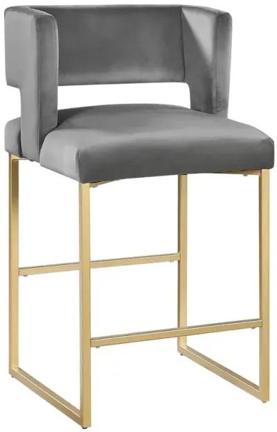 Lynx Velvet Bar Stools in Gold (Set of 2)