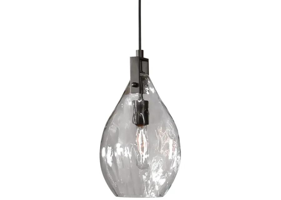 Uttermost Campester 1 Light Watered Glass Mini Pendant