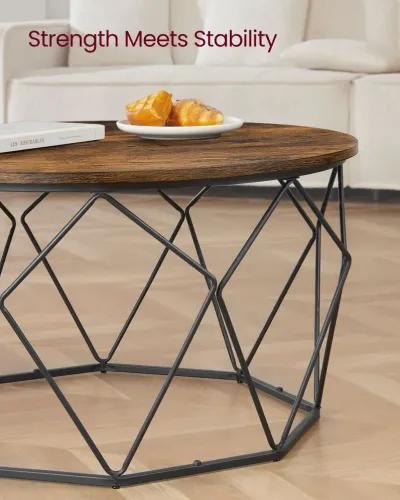 Modern Round Coffee Table - Sleek Wood Design, Perfect for Living Room Decor