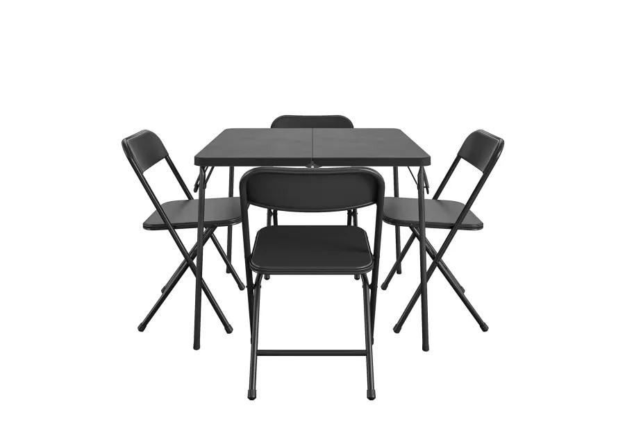 5-Piece Solid Resin Centerfold Table & Chair Dining Set