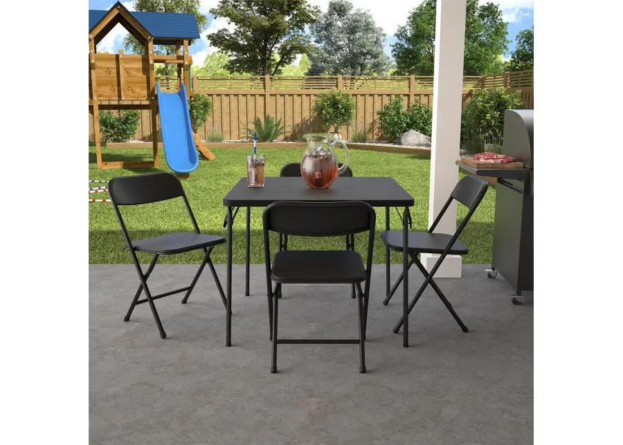 5-Piece Solid Resin Centerfold Table & Chair Dining Set