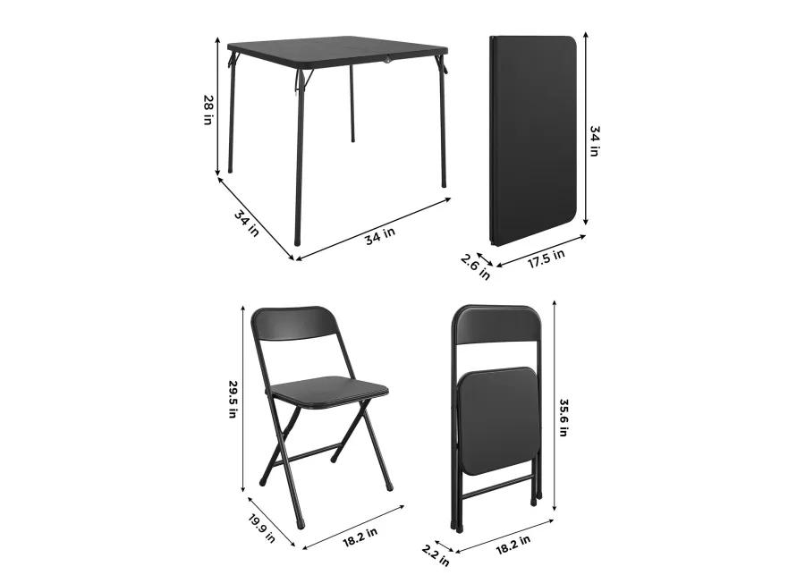 5-Piece Solid Resin Centerfold Table & Chair Dining Set