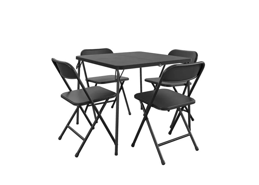 5-Piece Solid Resin Centerfold Table & Chair Dining Set