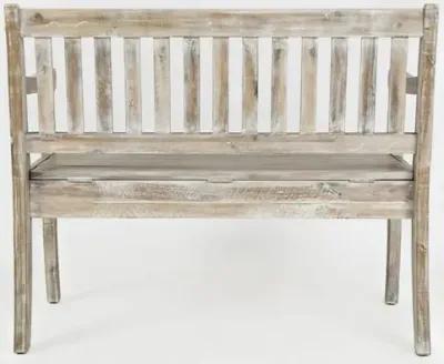 Jofran 42 Rustic Farmhouse Distressed Acacia Storage Bench