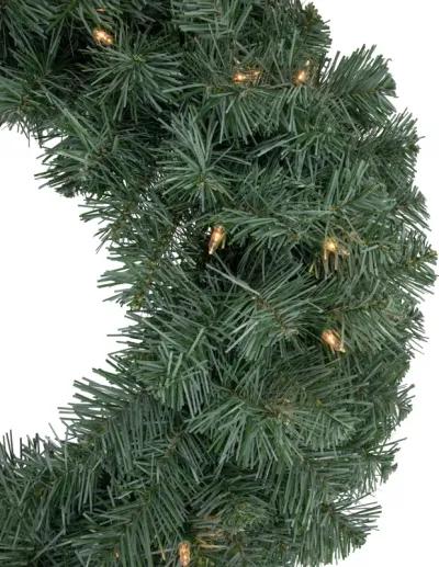 Pre-lit Colorado Blue Spruce Artificial Christmas Wreath  24-Inch  Clear Lights