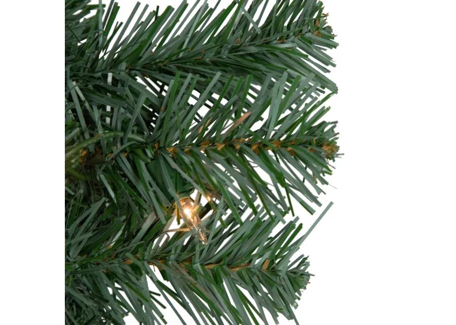 Pre-lit Colorado Blue Spruce Artificial Christmas Wreath  24-Inch  Clear Lights