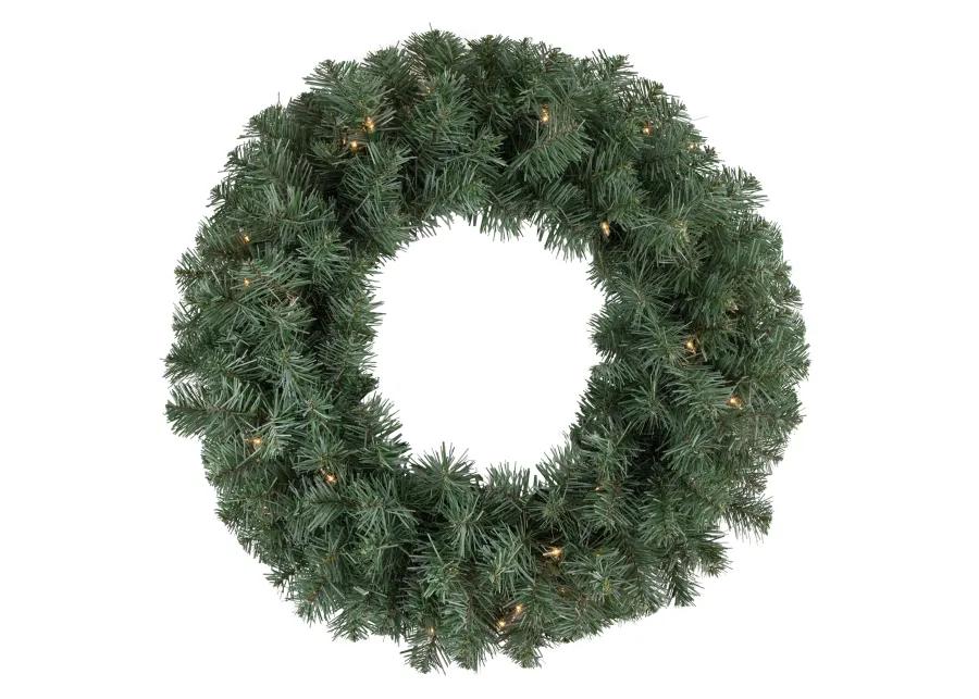 Pre-lit Colorado Blue Spruce Artificial Christmas Wreath  24-Inch  Clear Lights