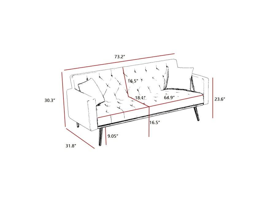 Pink Convertible Folding Futon Sofa Bed, Sleeper Sofa Couch For Compact Living Space