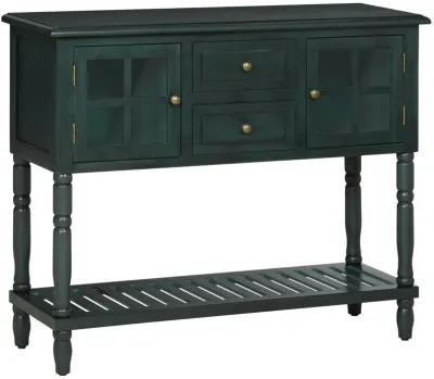 Vintage Blue Entryway: Console Table with Drawers & Cabinets