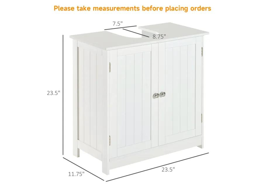 Bathroom Space Saver: White Pedestal Sink Storage Cabinet