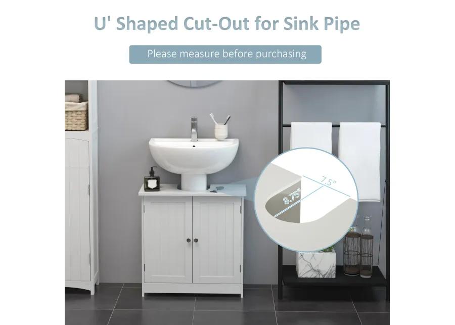 Bathroom Space Saver: White Pedestal Sink Storage Cabinet