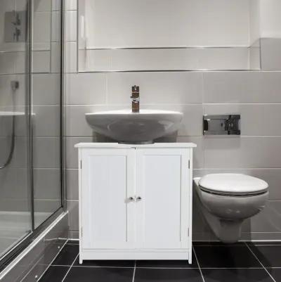 Bathroom Space Saver: White Pedestal Sink Storage Cabinet