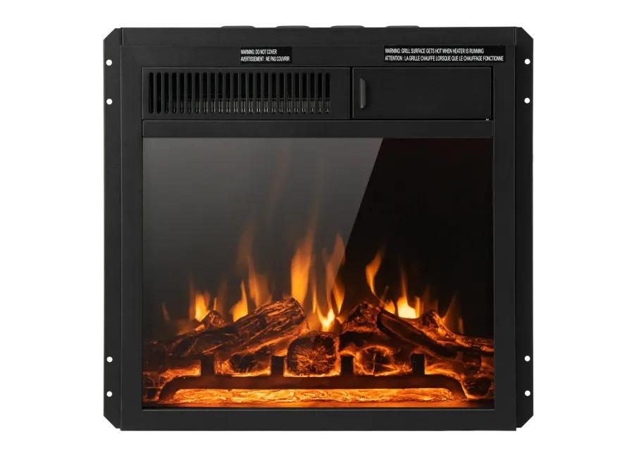 Electric Fireplace Insert with 7-Level Adjustable Flame Brightness