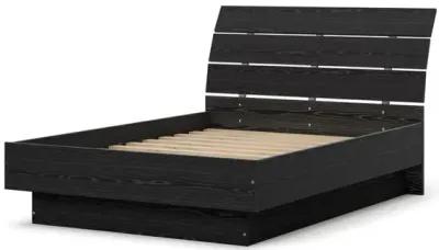 Tvilum Scottsdale Full Bed with Slat Roll, Black Woodgrain