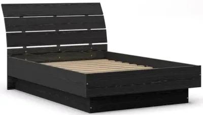 Tvilum Scottsdale Full Bed with Slat Roll, Black Woodgrain