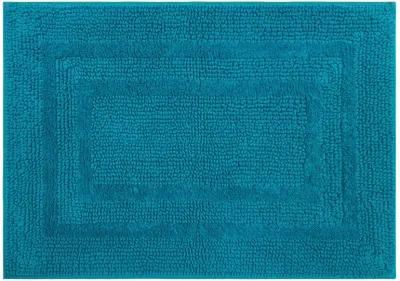 Cotton Reversible Fiesta Teal 1' 5" x 2' Bath Mat