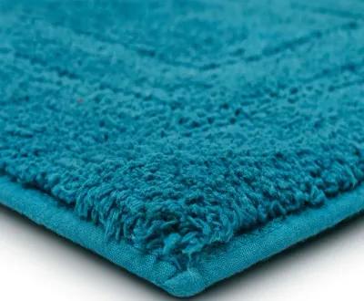 Cotton Reversible Fiesta Teal 1' 5" x 2' Bath Mat