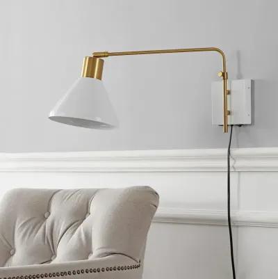 Max Swing Arm Modern Midcentury Iron USB Charging Port LED Sconce