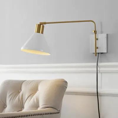 Max Swing Arm Modern Midcentury Iron USB Charging Port LED Sconce