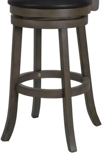 New Classic Furniture New Classic Manchester Gray Wood Swivel Bar Stool with PU Seat (Set of 2)