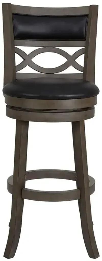 New Classic Furniture New Classic Manchester Gray Wood Swivel Bar Stool with PU Seat (Set of 2)