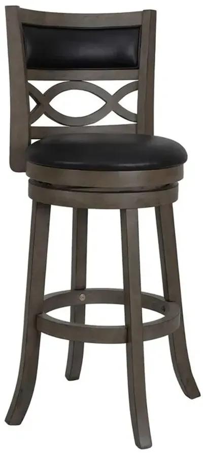 New Classic Furniture New Classic Manchester Gray Wood Swivel Bar Stool with PU Seat (Set of 2)