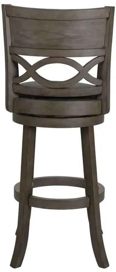 New Classic Furniture New Classic Manchester Gray Wood Swivel Bar Stool with PU Seat (Set of 2)