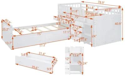 Merax L-shaped Loft Bed  with Platform Bed