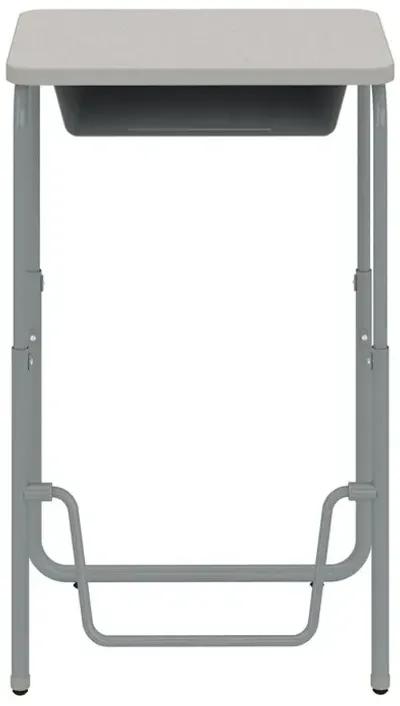 AlphaBetter® 2.0 Height – Adjustable Student Desk with Book Box and Pendulum Bar 29"-43” - Gray