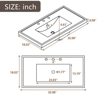 Merax 36" Bathroom Vanity with Sink Combo