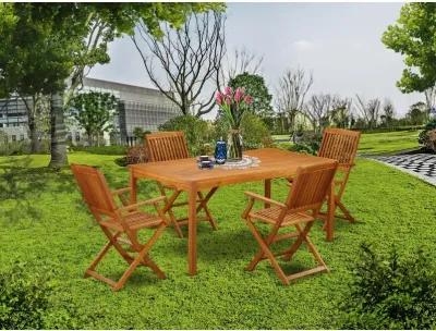 Wooden Patio Set Natural Oil