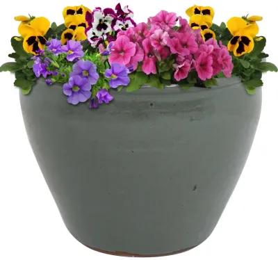 Sunnydaze 15 in Chalet High-Fired Glaze Ceramic Planter