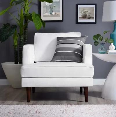 Modway Agile Upholstered Fabric Contemporary Modern Lounge Accent Arm Chair In White