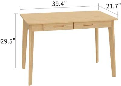 21.7 in. H Retangular burlywood Wood 2 Drawer Computer Desk