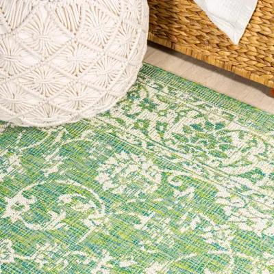 Tela Bohemian Textured Weave Floral Indoor/Outdoor Area Rug