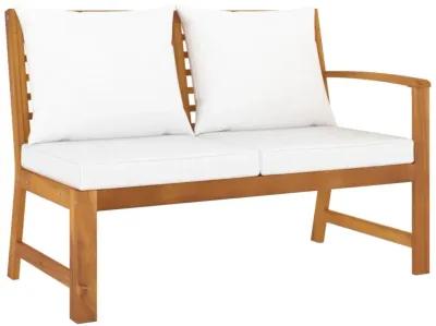 vidaXL 4 Piece Garden Lounge Set with Cushion Cream Solid Acacia Wood