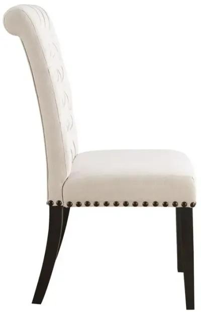 Alana Upholstered Side Chairs Beige and Smokey Black (Set of 2)